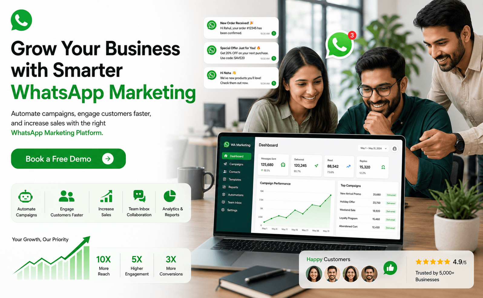 WhatsApp Marketing Platform and Broadcast Software WhatsApp marketing platform with broadcast software for customer engagement