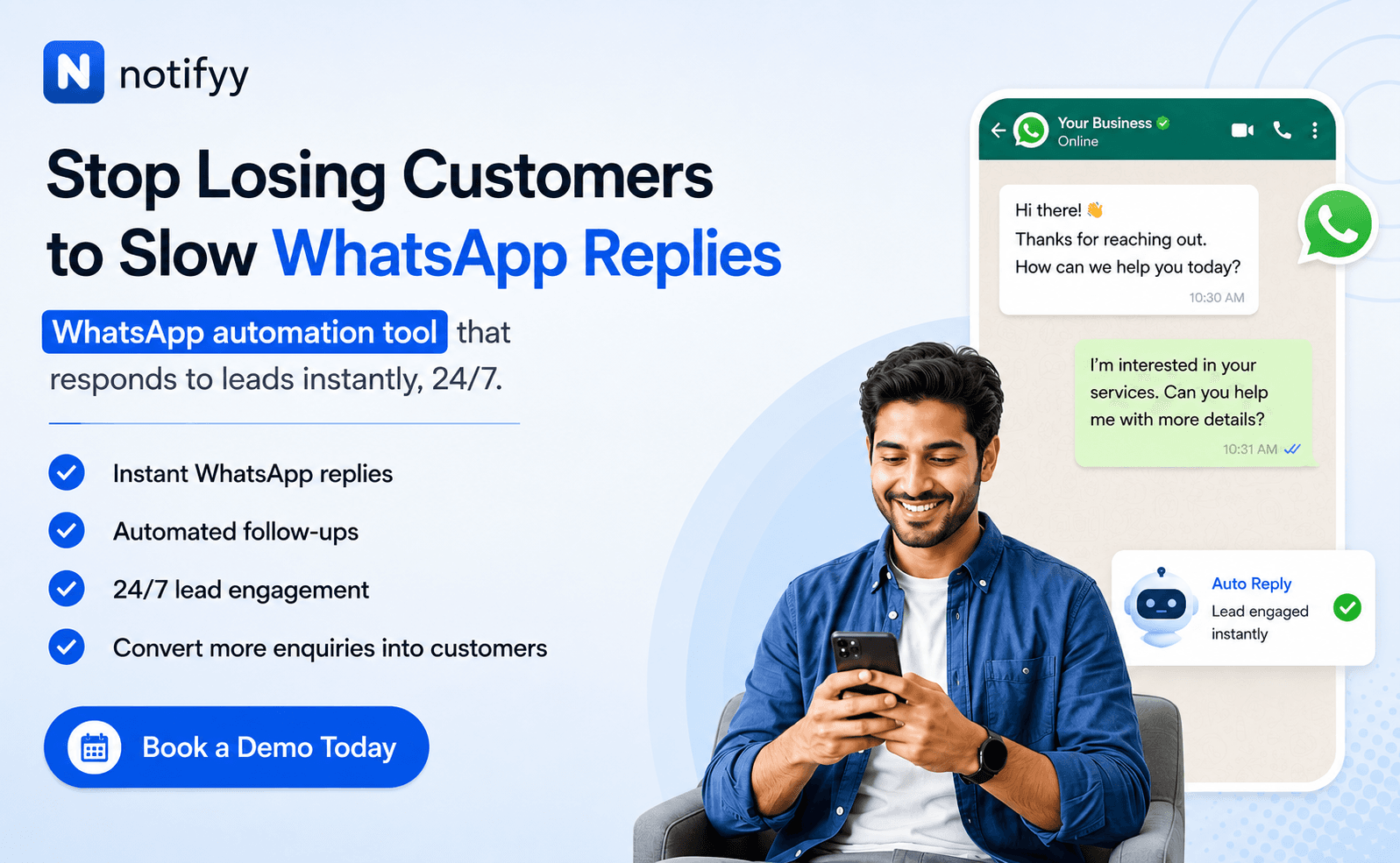 whatsapp marketing platform responding to customer enquiries instantly