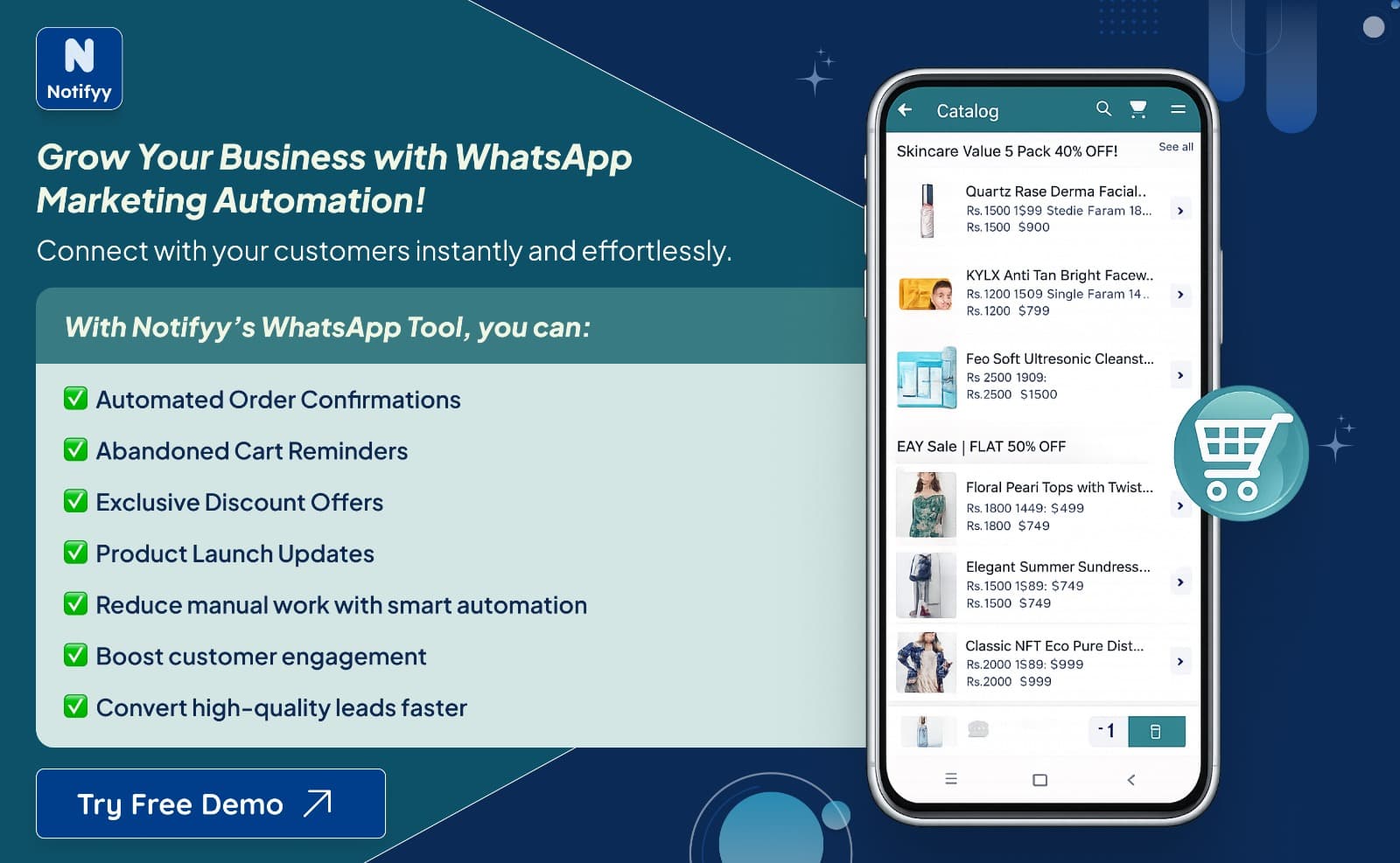 Automated WhatsApp order notifications for e-commerce